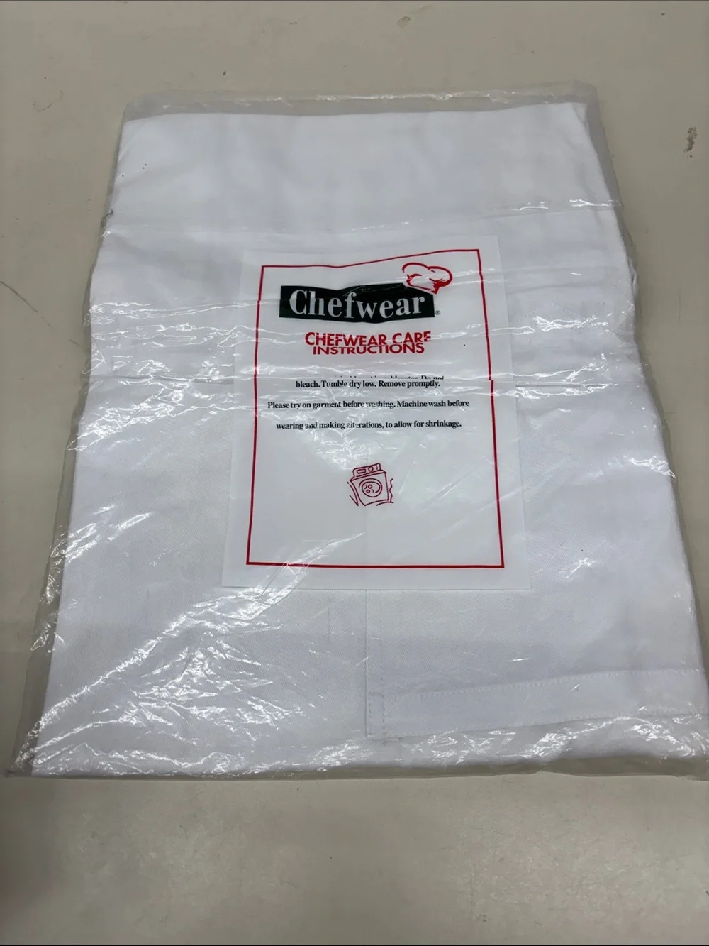 NWT White Bib Apron with Red Logo